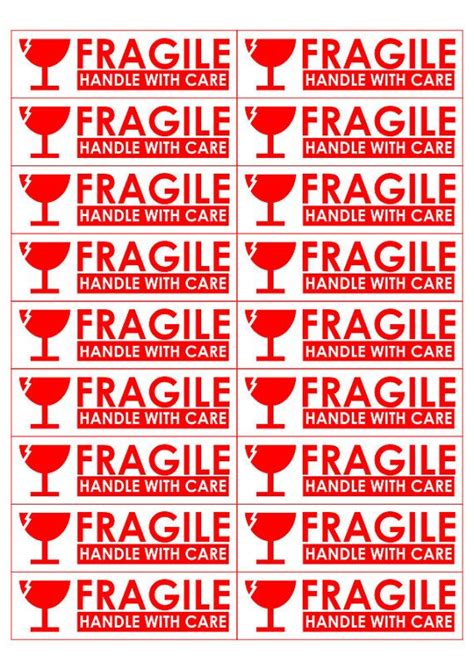 Free Printable Fragile Labels